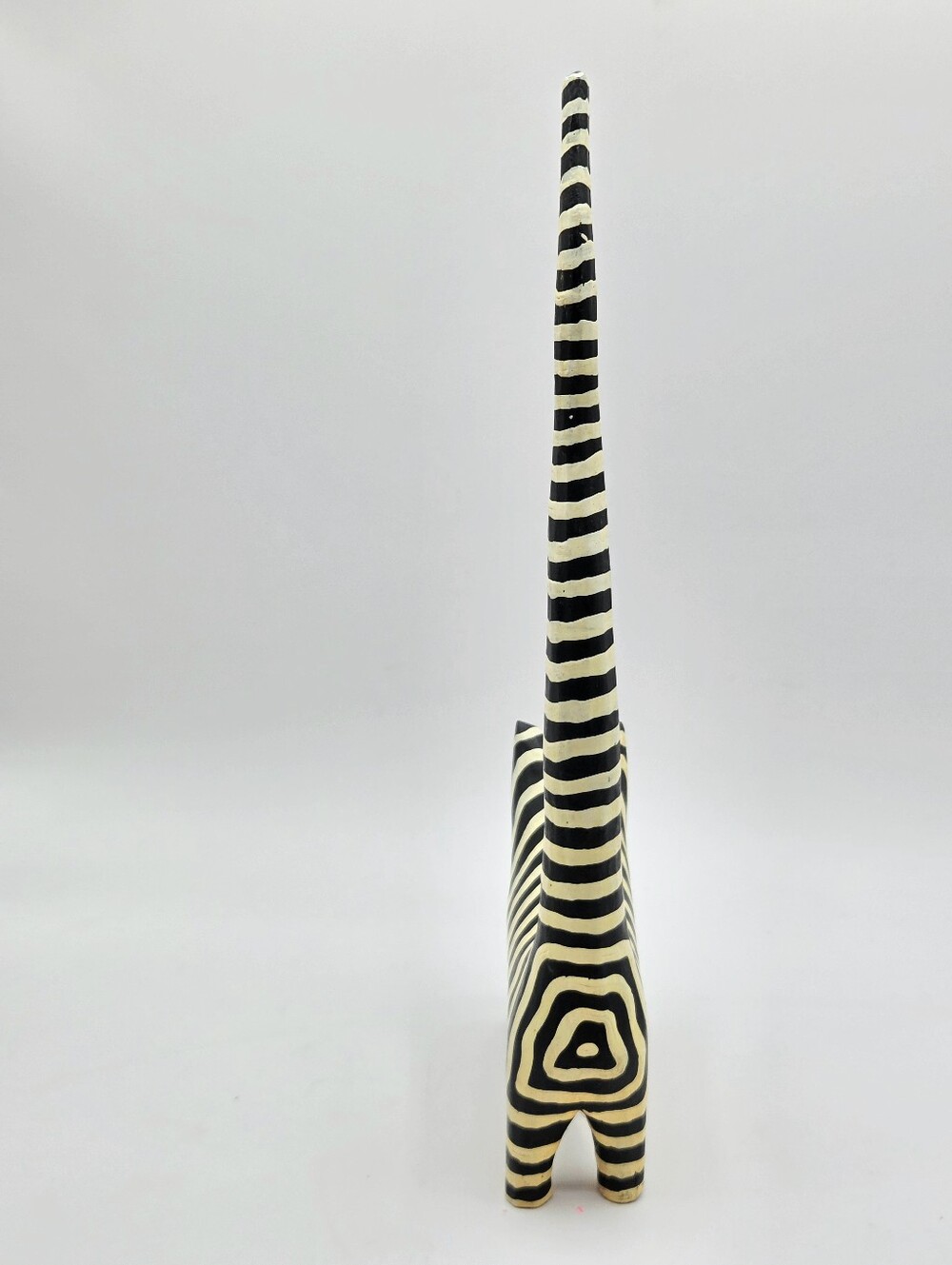 Vintage Black & White Striped Cat Figurine with Long Tail Standing Up - Picture 7 of 8